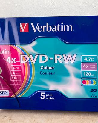 DVD-RW 4x riscrivibili Verbatim 5 pezzi