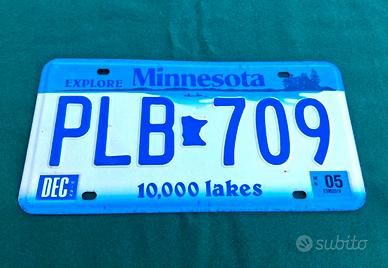 Targa auto americana Stato del Minnesota del 2005