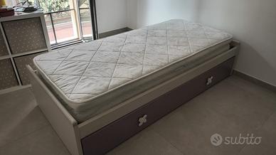 Strut. letto singolo 90x200 con materasso 83x190n