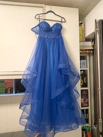 Vestito elegante donna blu elettrico