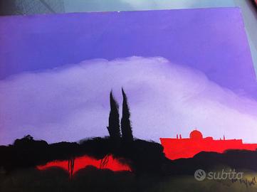 quadro 40 x 60 olio su tela pittore Postiglione