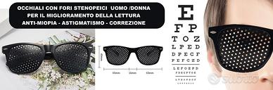 Occhiali con fori stenopeici  uomo /Donna