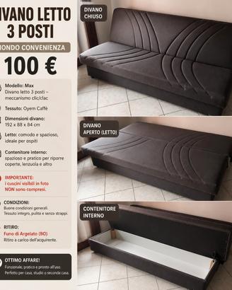 Divano letto" Max"  3 posti Mondo Convenienza 