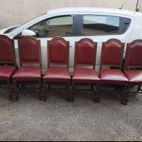 6 sedie in pelle anni 60