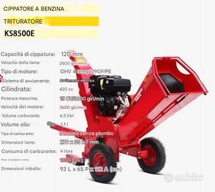 trituratore rami professionale 