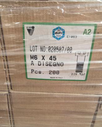 Viti M6x45 in acciaio INOX A2 304 (x200 pezzi)