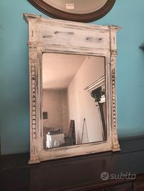 specchio anni 30 invecchiato bianco 