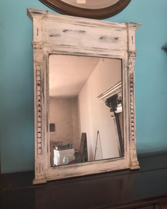 specchio anni 30 invecchiato bianco 