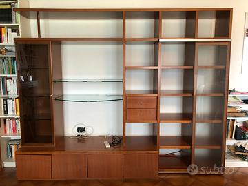 mobile salotto + carrello&tavolino color ciliegio