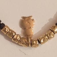 DoDo collana gufo + 8 granelli oro 18 kt