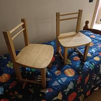 2 sedie in legno massello bambini 