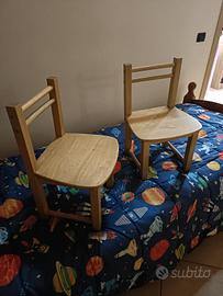 2 sedie in legno massello bambini 