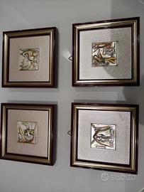 Quadri lamina argento raffiguranti 4 stagioni