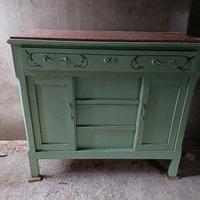 Comò vintage con ripiano in marmo e 4 cassetti