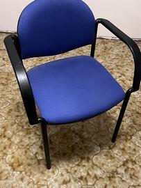 7 sedie da ufficio / sala d'attesa blu