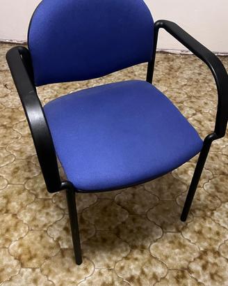 7 sedie da ufficio / sala d'attesa blu