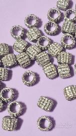50 perle distanziatori con strass 