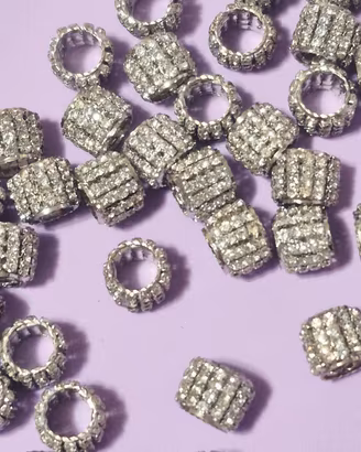 50 perle distanziatori con strass 