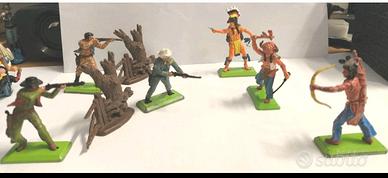 Lotto 6 Soldatini Britains Cowboy e Indiani Sioux