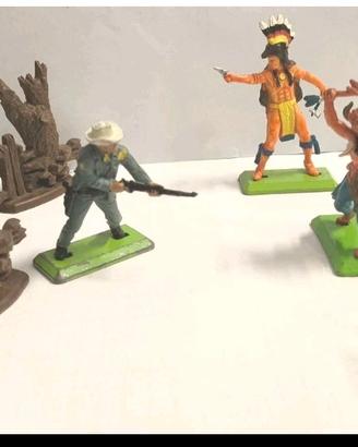 Lotto 6 Soldatini Britains Cowboy e Indiani Sioux