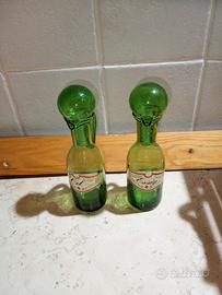 2 bottigliette olio e aceto vintage vetro soffiato