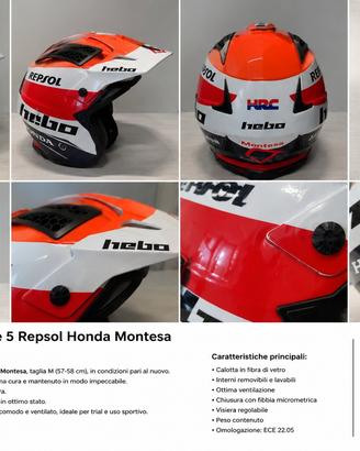 Casco Hebo Repsol Honda Montesa 