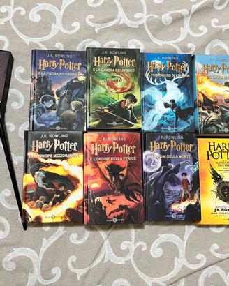 Harry Potter 7+1 Libri + Bacchetta Lucius Malfoy