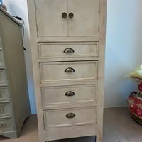 Cassettiera, mobile archivio vintage legno shabby