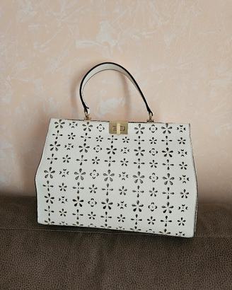 Borsa in pelle bianca CARPISIA mis 23X39 