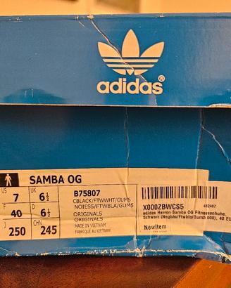 Adidas Samba nero e bianco n.40 mai usate