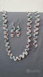 parure argento uncinetto 