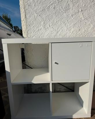Mobile legno ￼bianco a 4 vani con sportello