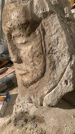 Scultura in pietra travertino fossile miocenico