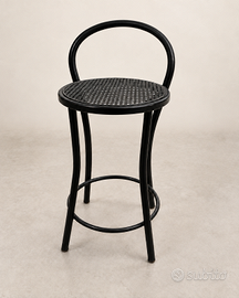 2 sedie da bar nere con schienale - seduta H 61 cm