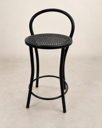 2 sedie da bar nere con schienale - seduta H 61 cm