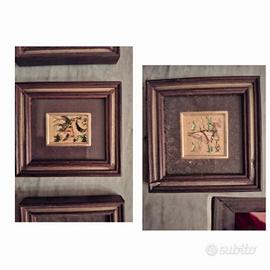 4 Quadretti Artigianali in FOGLIA ORO 22k  certif.