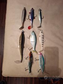 Lotto esche luccio, swimbait bass