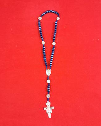 Rosario San Carlo Acutis Legno Blu Corda croce