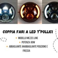 coppia fari led 7 pollici fuoristrada 4x4 