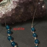 collana apatite blu con catenella acciaio 