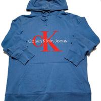 Felpa Calvin Klein + Cappuccio Blu Taglia M Unisex