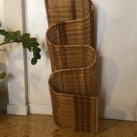 Portariviste rattan design vintage