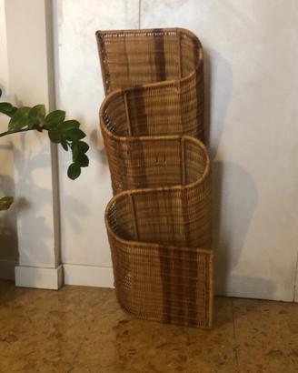 Portariviste rattan design vintage