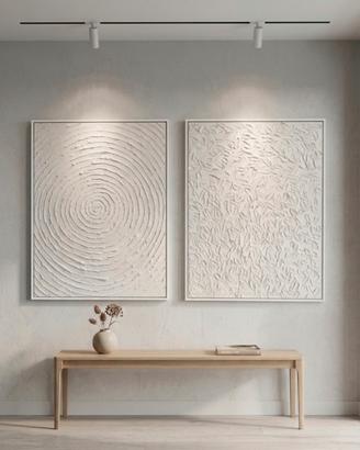dittico di 2 quadri materici minimal moderni