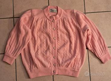 Cardigan lana rosa vintage Skinner & Turner tg 42