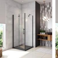 Box doccia angolare nero 70x70