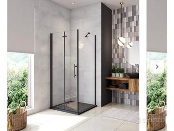 Box doccia angolare nero 70x70