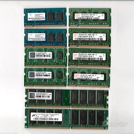 Lotto RAM SODIMM DDR2 + DIMM DDR (LEGGI DETTAGLI)