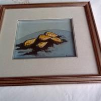 dipinto olio su tela Piatto di cozze D. La Sorsa 