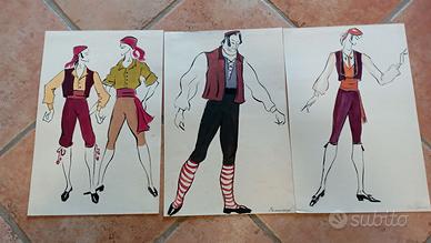 Bozzetti per il balletto Don Chisciotte.Anni'70.